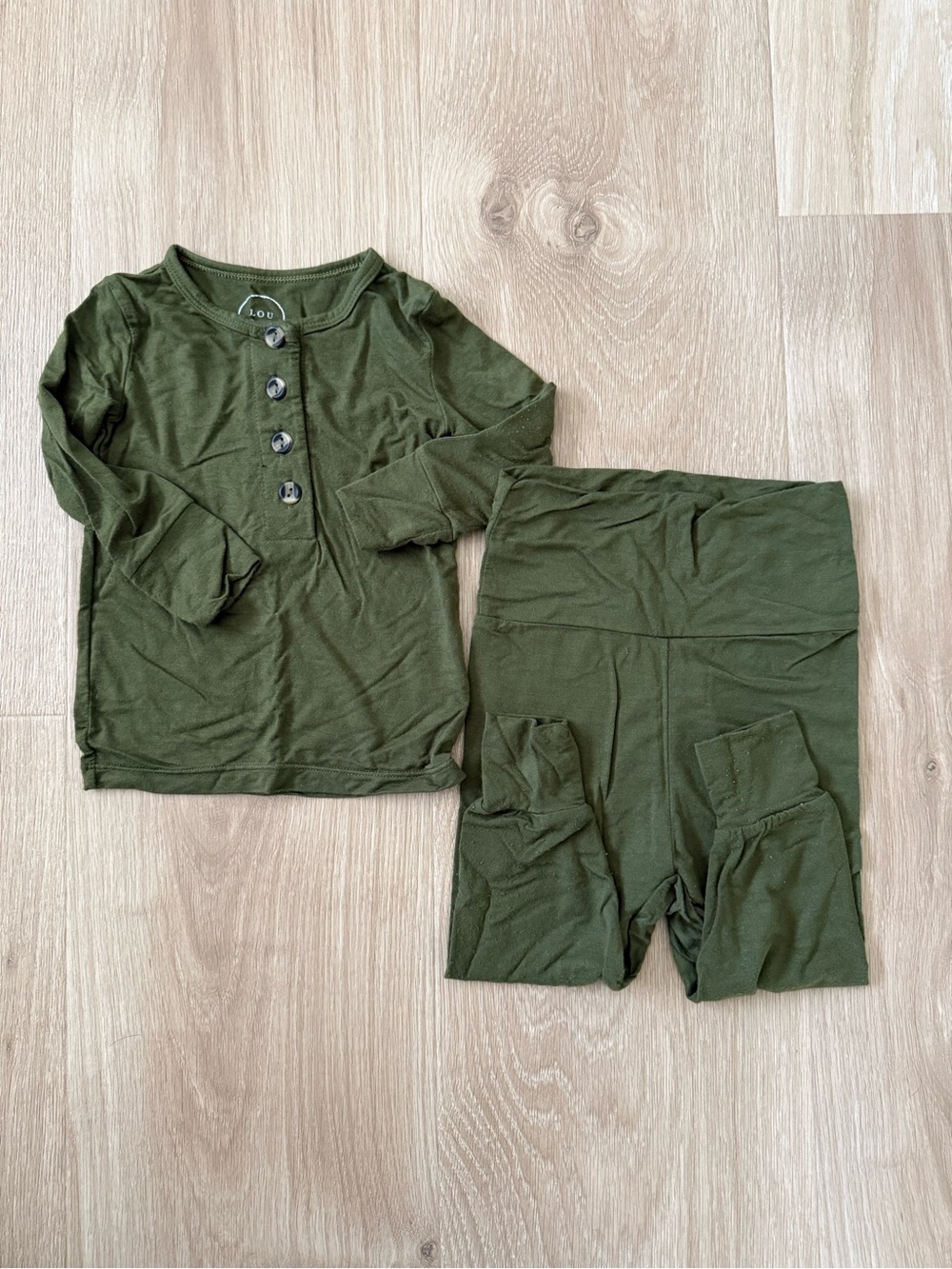 Lou Lou & Company Olive Green Two-Piece Pajama Set